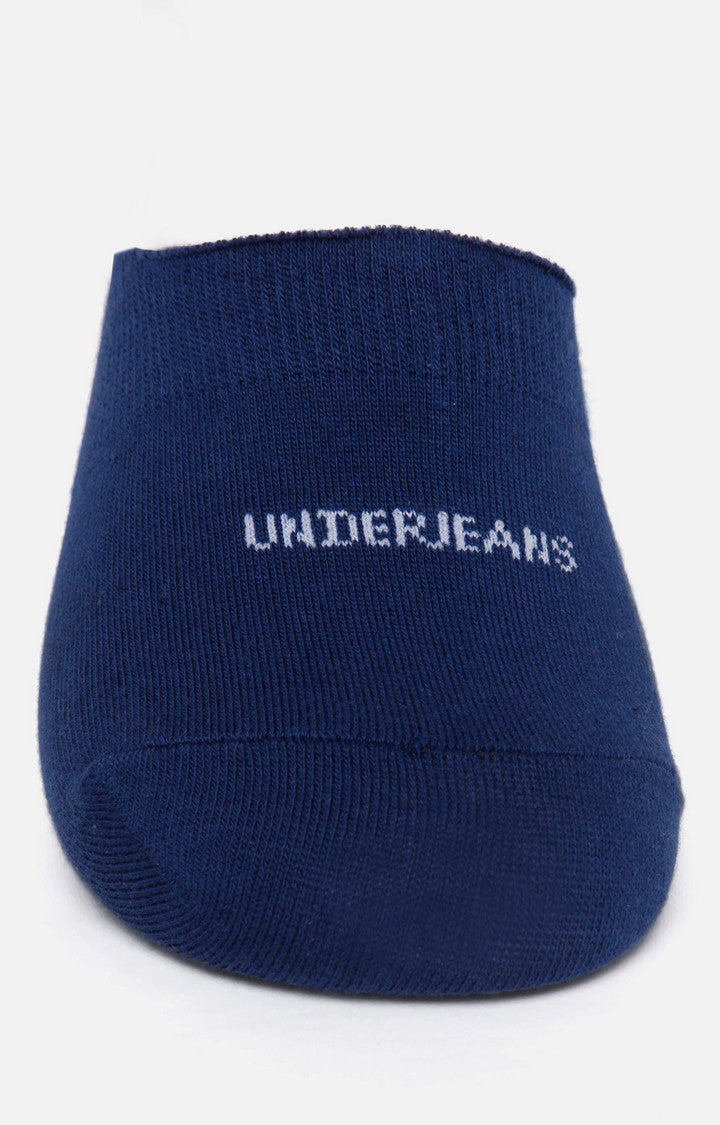 Men Premium Navy No Show Single Pair of Socks- UnderJeans by Spykar