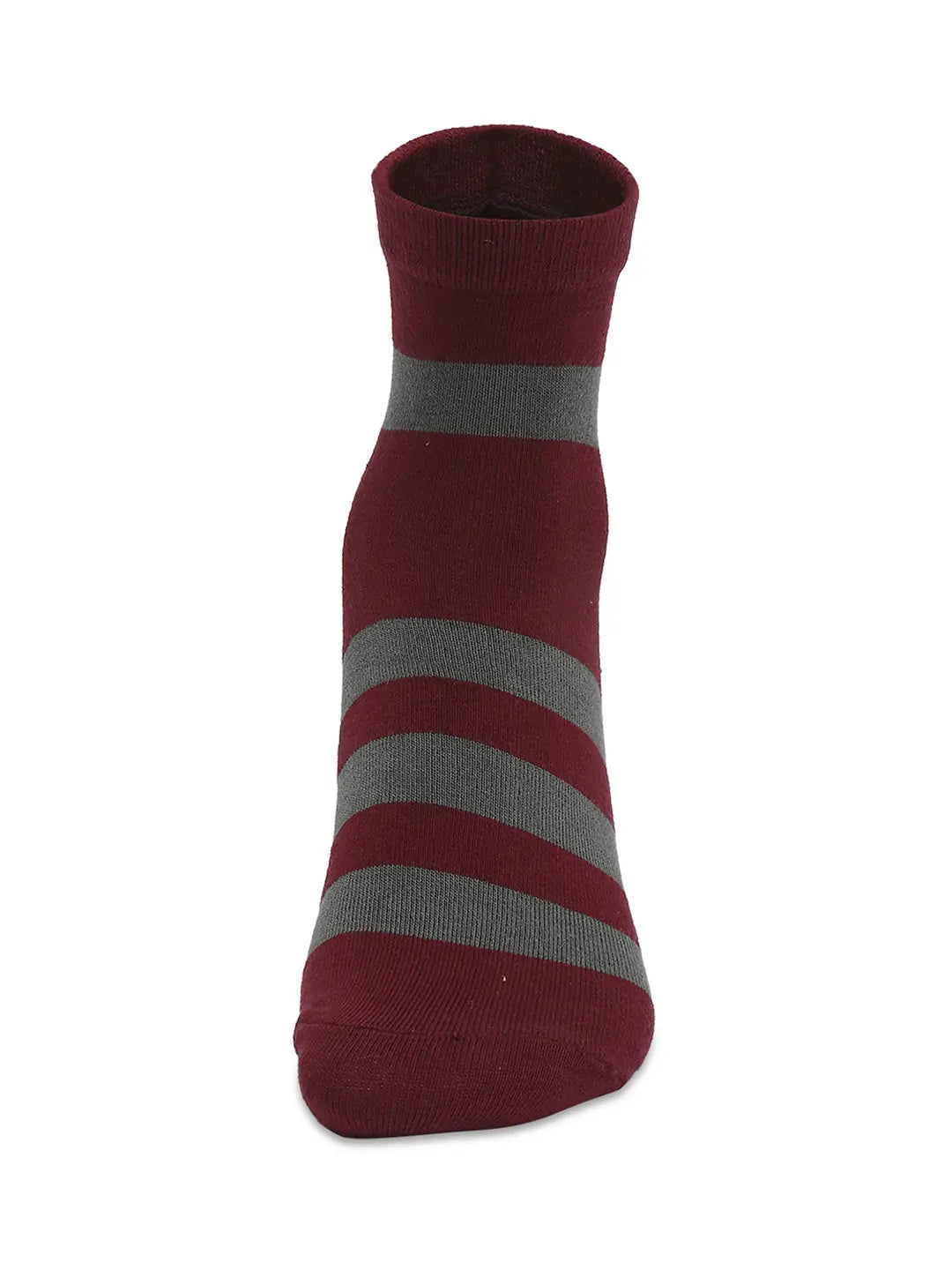 Men Premium Bottle Green & Maroon Ankle Length Socks - Pack Of 2- Underjeans by Spykar