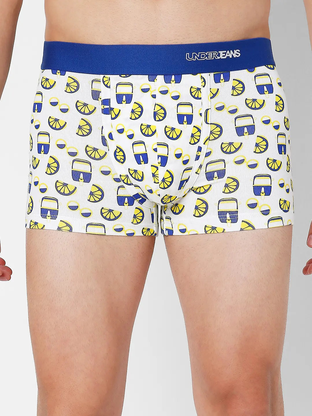 Men Premium Assorted Cotton Blend Printed Trunk - Pack Of 3- Underjeans by Spykar