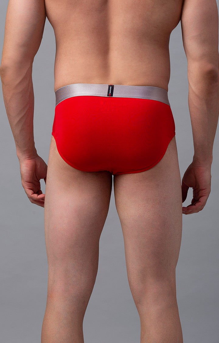 Underjeans by Spykar Men Premium Cotton Blend Red Brief