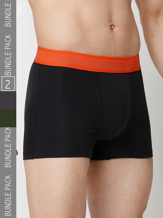 Men Premium Cotton Blend Trunk Pack of 2- UnderJeans by Spykar