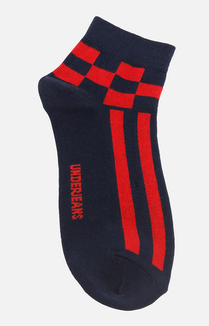 Men Premium Navy Ankle Length (Non Terry) Single Pair of Socks- UnderJeans by Spykar