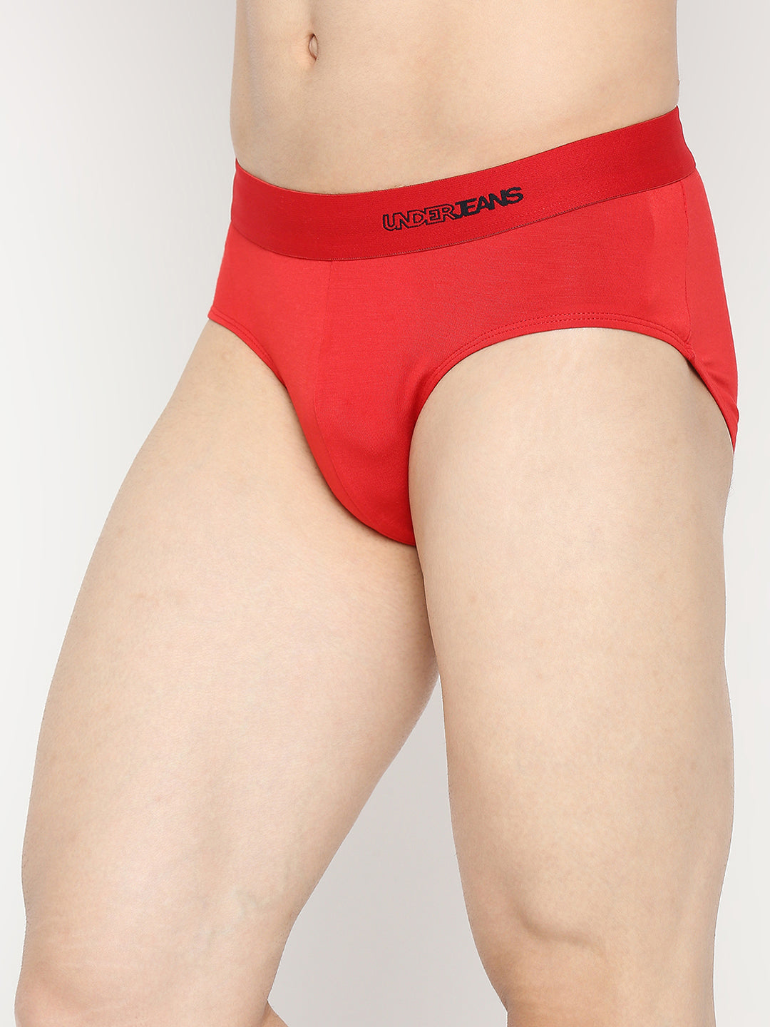 Men Premium Micromodal Red Brief - UnderJeans by Spykar