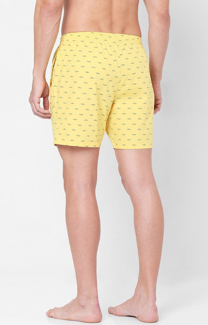 Men Premium Yellow Cotton Boxers- UnderJeans by Spykar