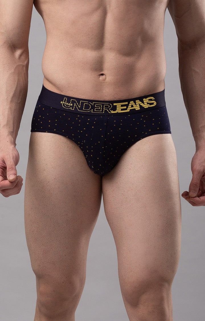 Underjeans by Spykar Men Premium Cotton Blend Navy Brief