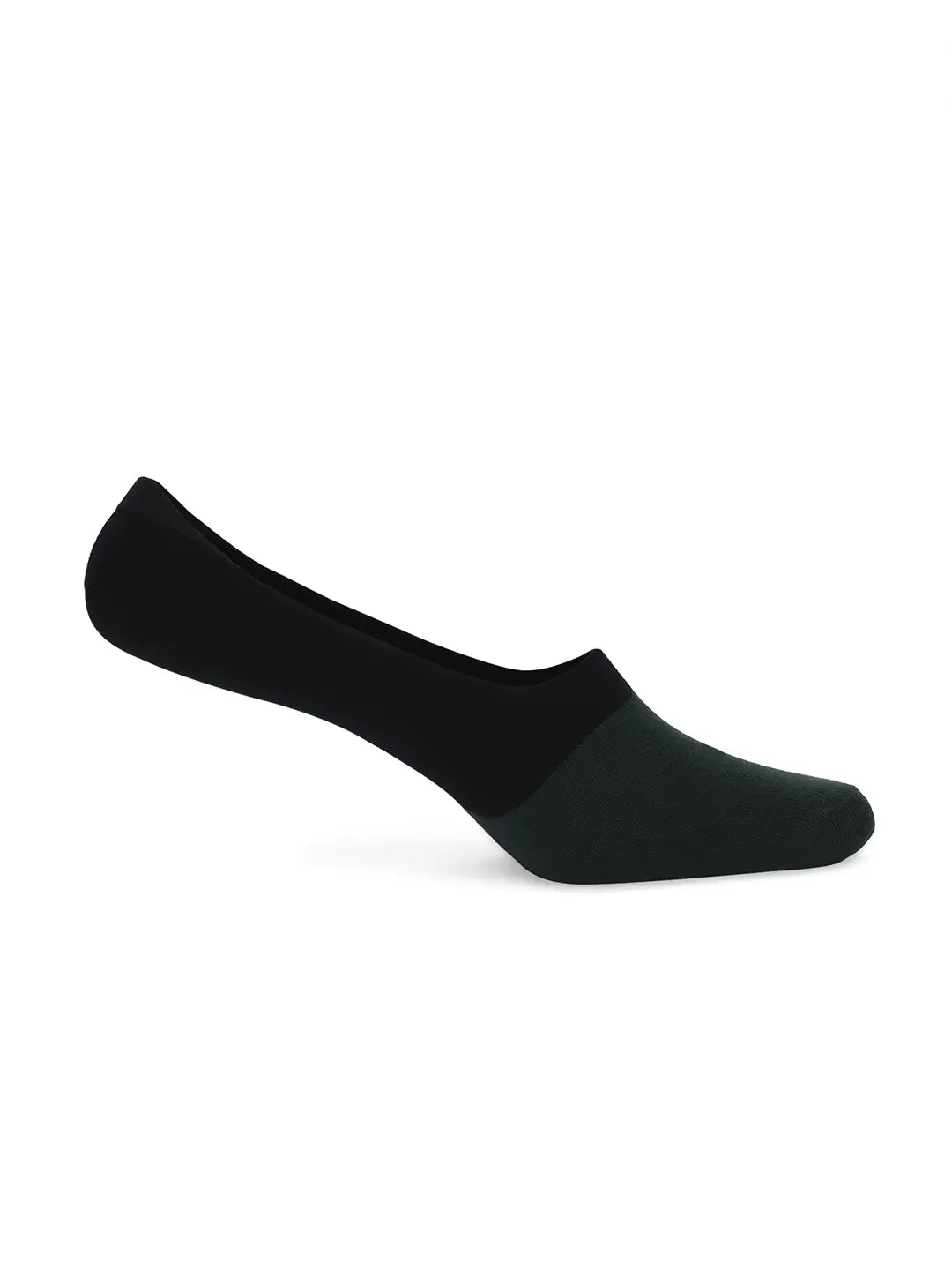 Men White & Bottle Green Cotton Blend No Show Socks - Pack Of 2 - Underjeans by Spykar