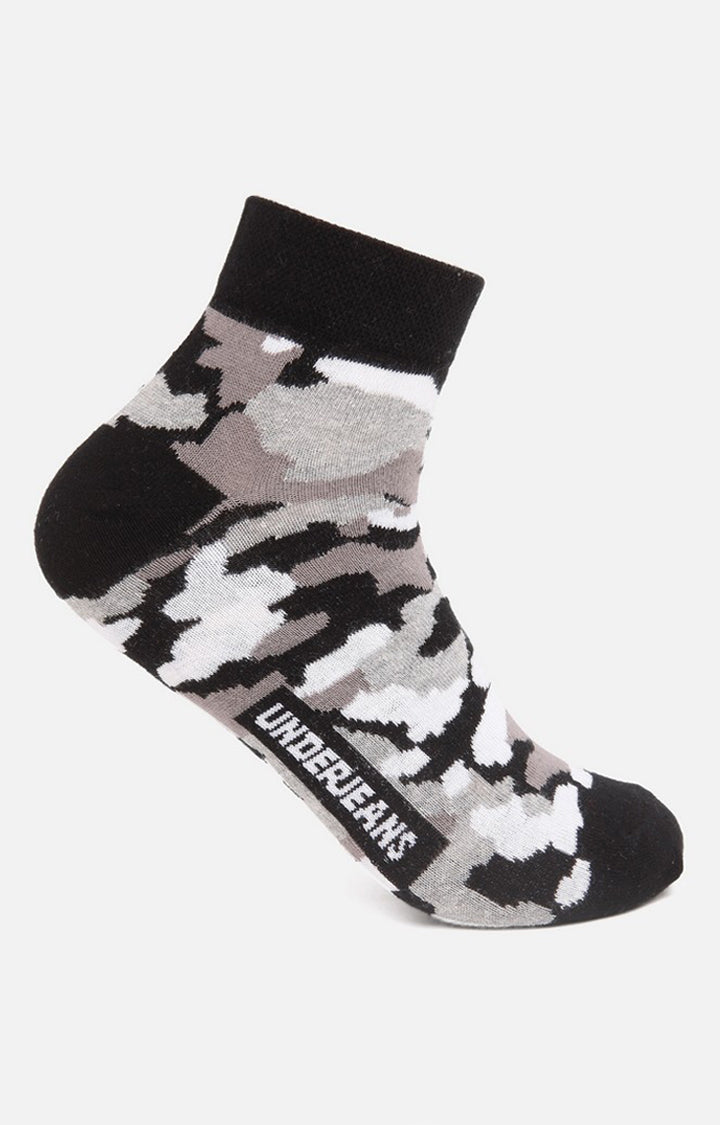 Men Premium Grey Ankle Length (Non Terry) Single Pair of Socks- UnderJeans by Spykar