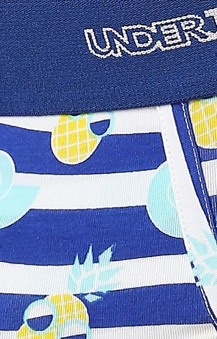 Underjeans by Spykar Men Premium Blue Cotton Blend Regular Fit Brief