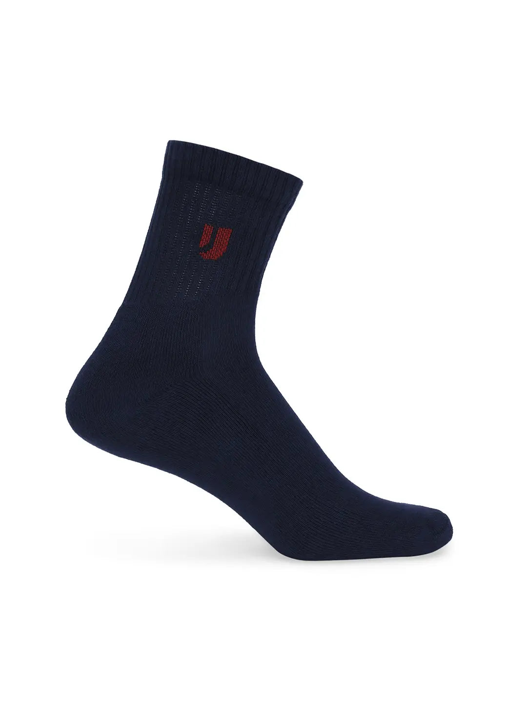 Men Navy & Maroon Cotton Blend Ankle Length Socks - Pack Of 2 - Underjeans by Spykar