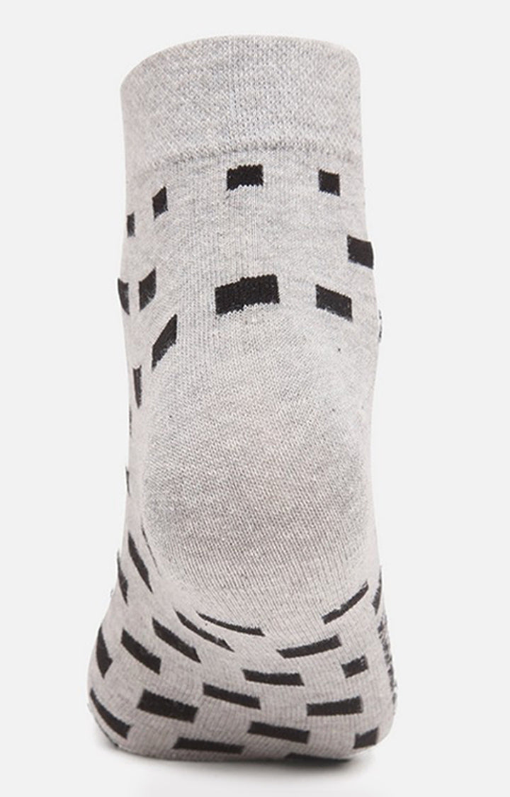 Men Premium Grey Black Ankle Length (Non Terry) Single Pair of Socks- UnderJeans by Spykar