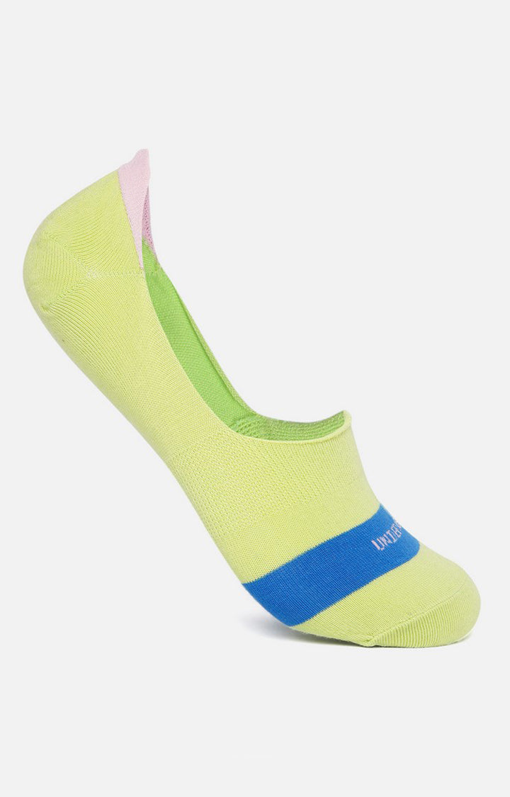 Men Premium Navy P Green Pink No Show (Pack of 3) Socks- UnderJeans by Spykar