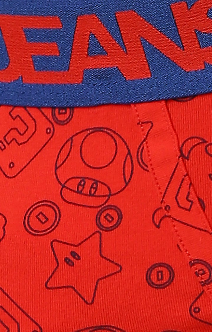 Underjeans by Spykar Men Premium Red Cotton Blend Regular Fit Brief