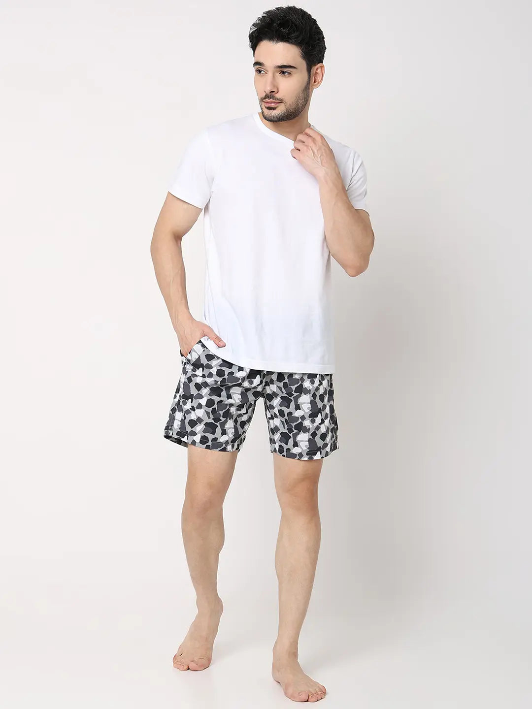 Underjeans by Spykar Men Premium Grey Cotton Blend Regular Fit Boxer Shorts