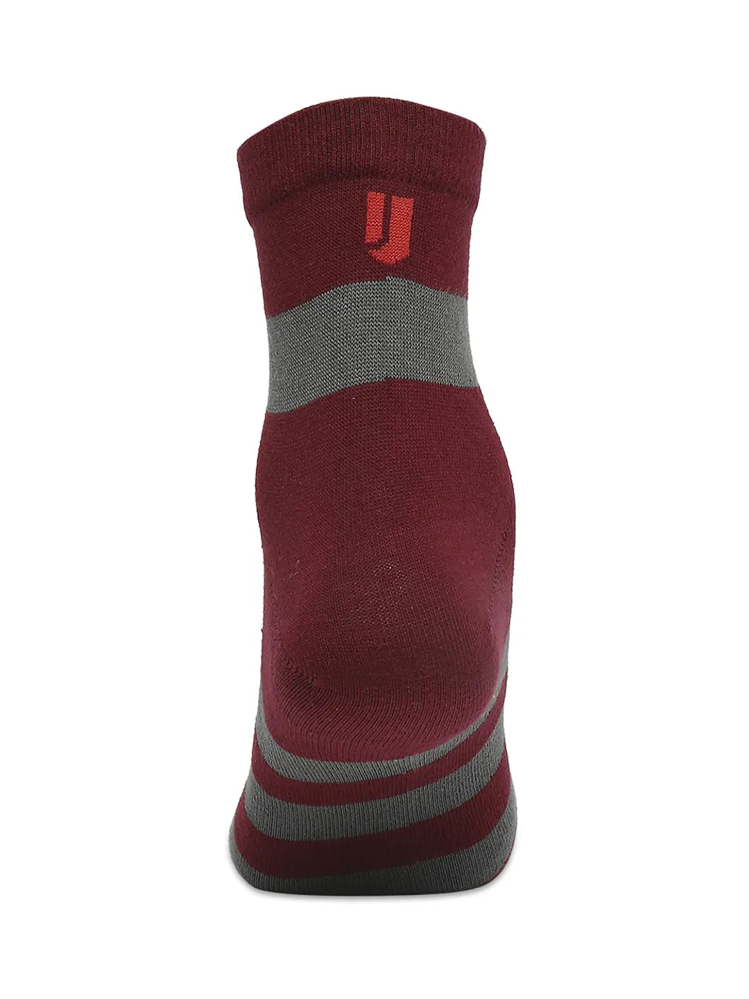 Men Premium Bottle Green & Maroon Ankle Length Socks - Pack Of 2- Underjeans by Spykar