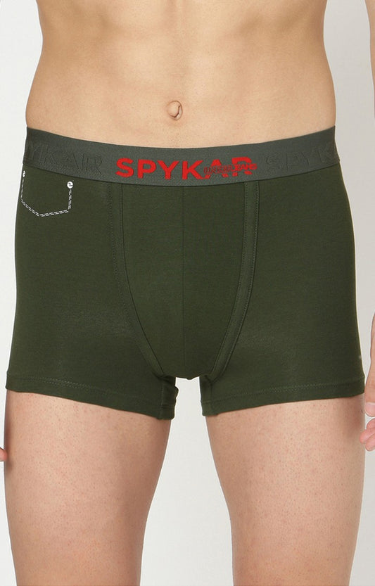 Olive Cotton Trunk for Men Premium- UnderJeans by Spykar