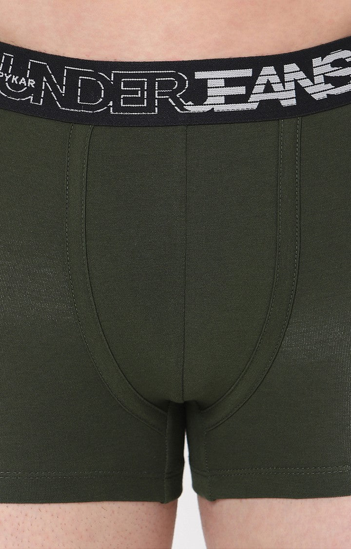 Olive Cotton Trunk for Men Premium- UnderJeans by Spykar