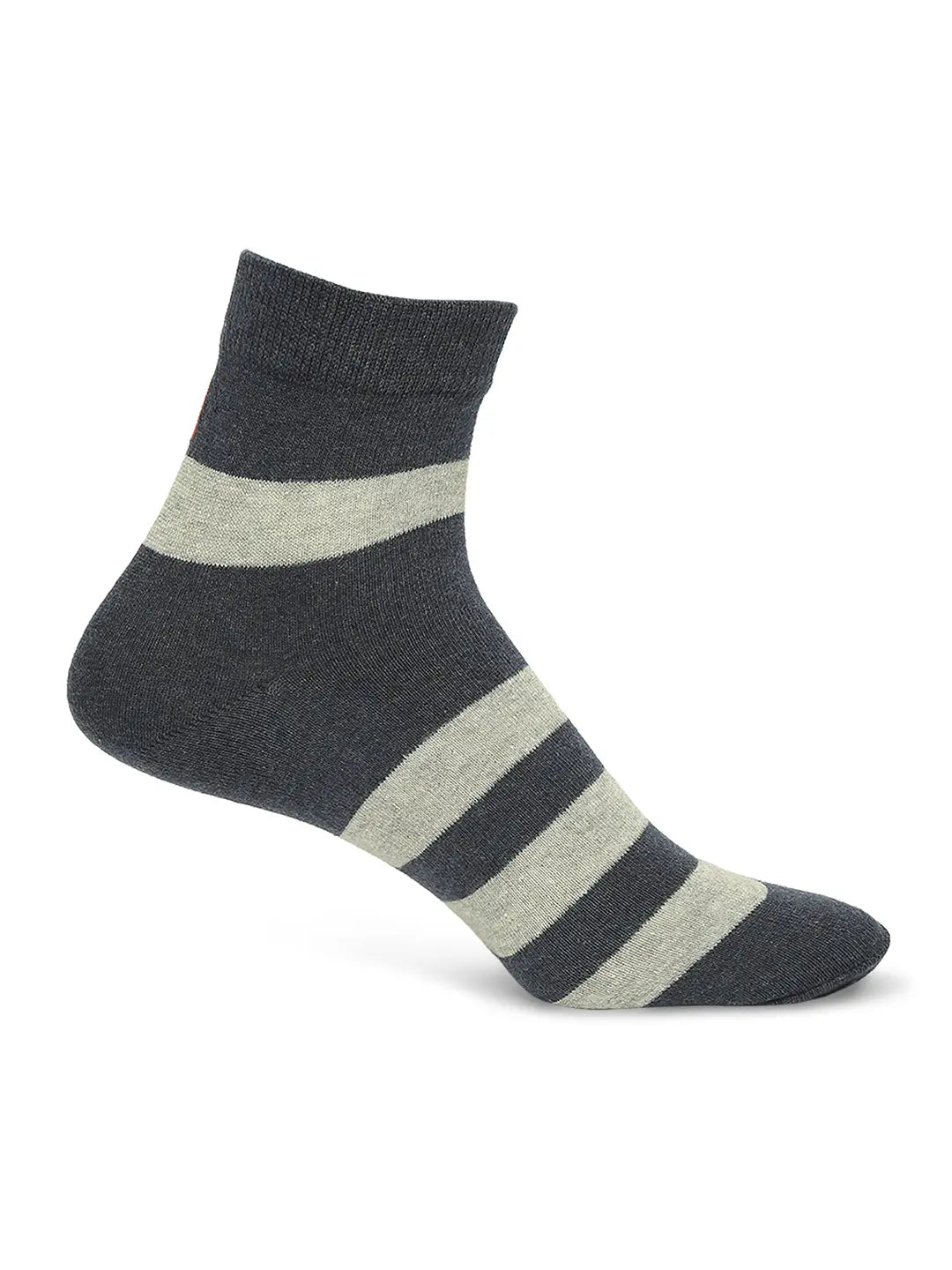 Men Premium Olive & Navy Melange Ankle Length Socks - Pack Of 2- Underjeans by Spykar