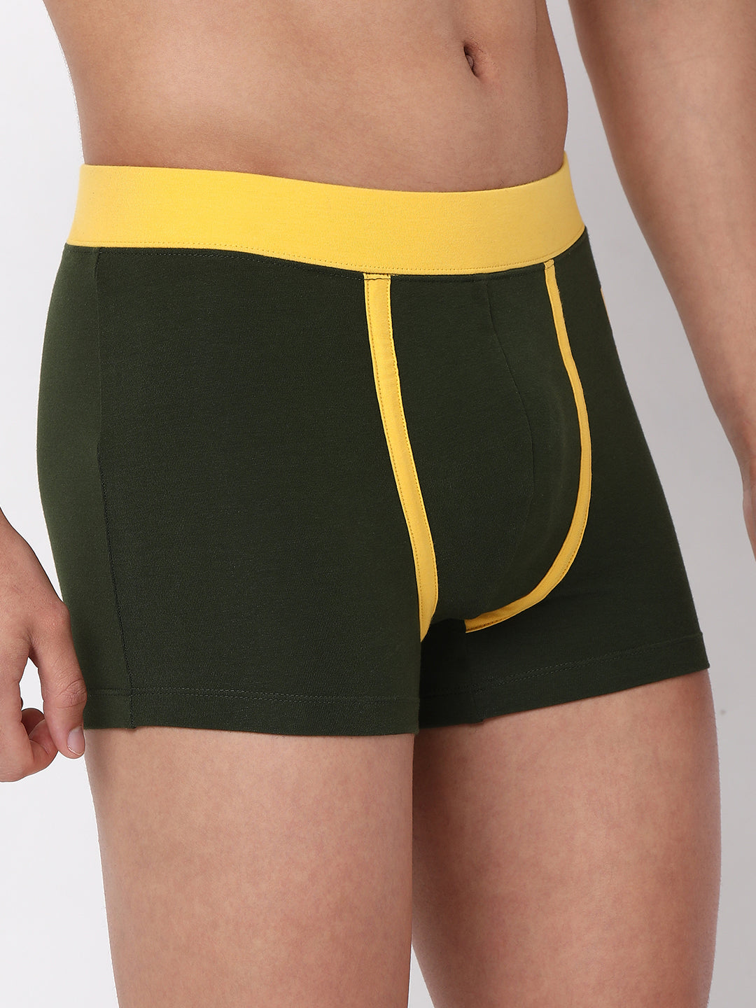 Men Premium Cotton Blend Olive Trunk- UnderJeans by Spykar