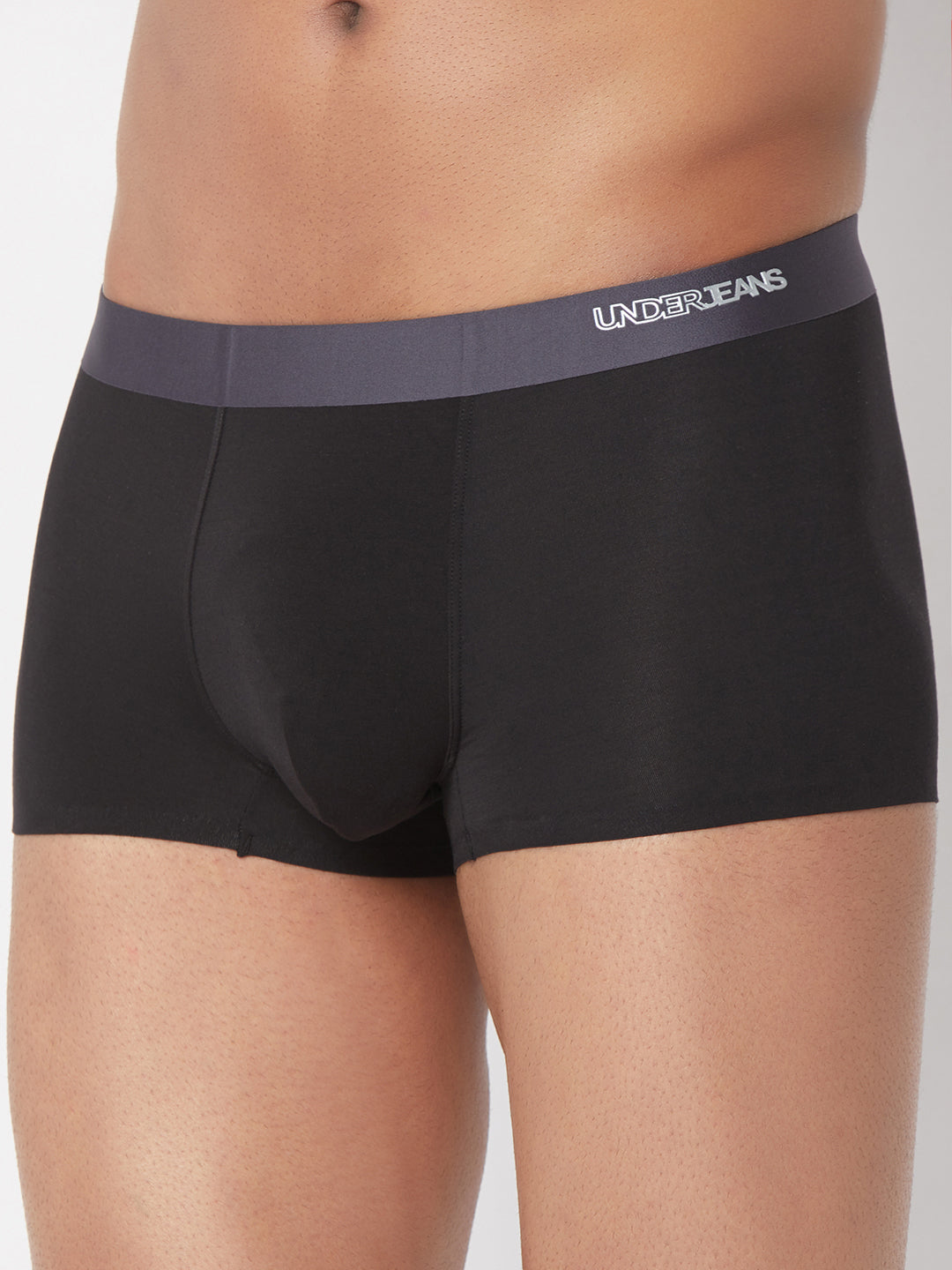 Men Black Solid Super Premium Bonded Elastic Trunk - UnderJeans by Spykar