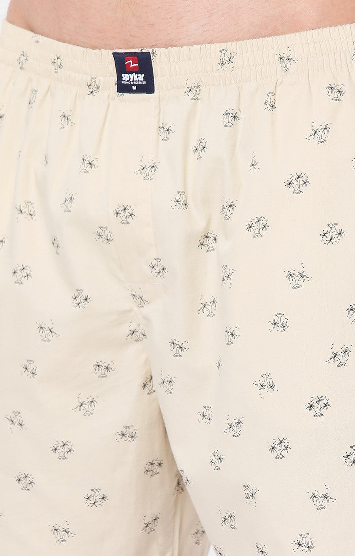 Men Premium Beige Cotton Boxers- UnderJeans by Spykar