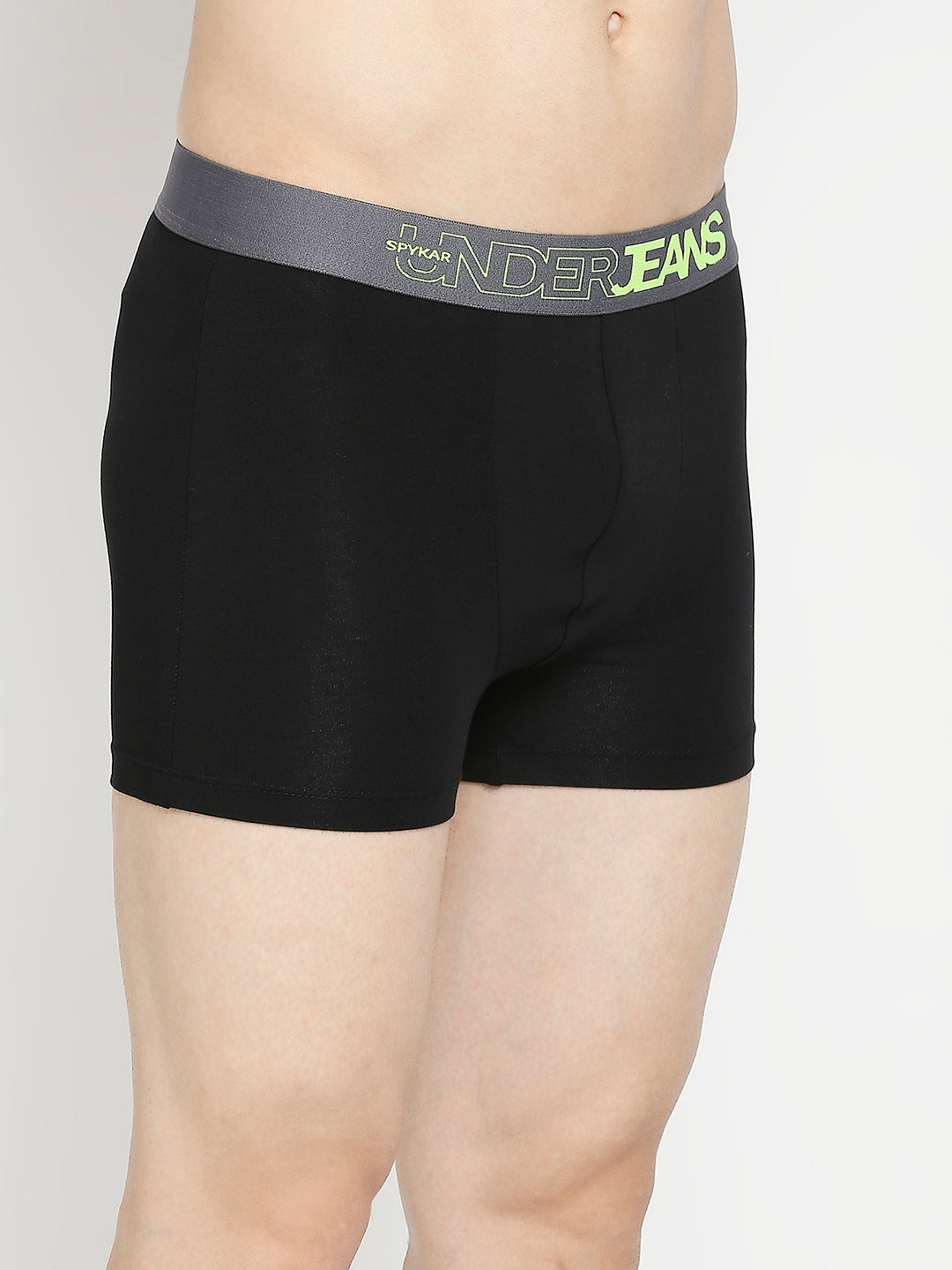 Men Premium Yellow & Black Cotton Blend Trunk - Pack Of 2- UnderJeans by Spykar