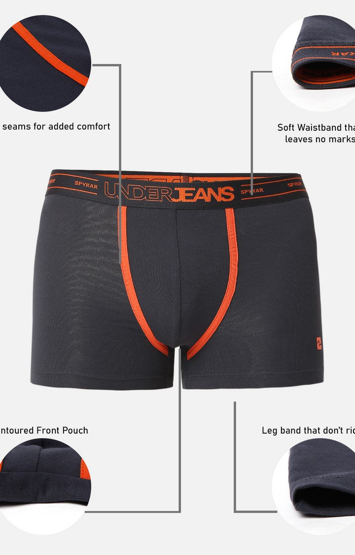 Underjeans by Spykar Men Premium Grey Cotton Trunk