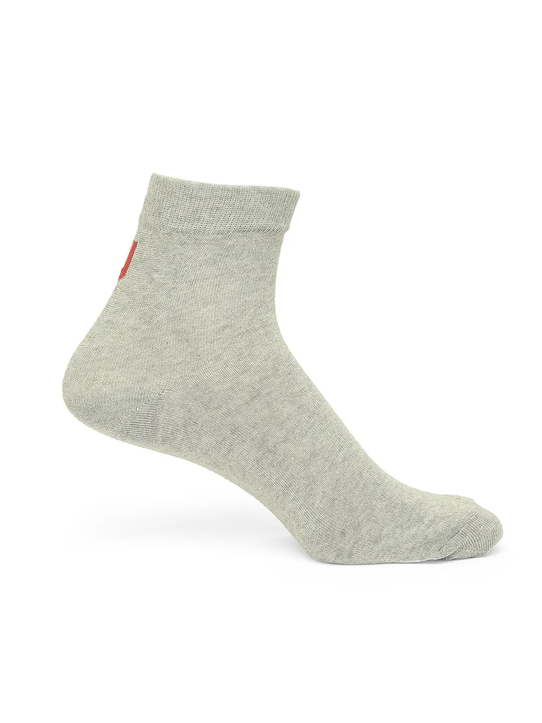 Men Premium Grey Melange & Black Ankle Length Socks - Pack Of 2- Underjeans by Spykar