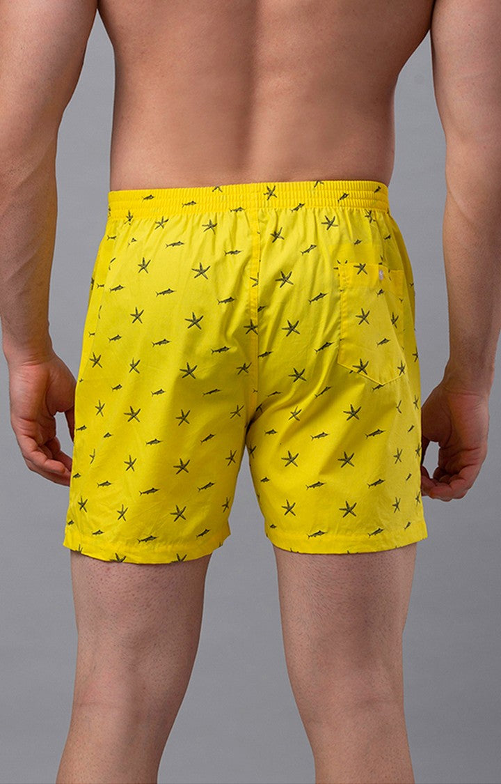 Yellow Cotton Boxer for Men Premium - (Pack of 2)- UnderJeans by Spykar