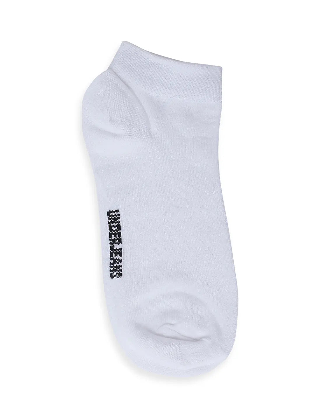 Men White & Navy Cotton Blend Sneaker Socks - Pack Of 2 - Underjeans by Spykar