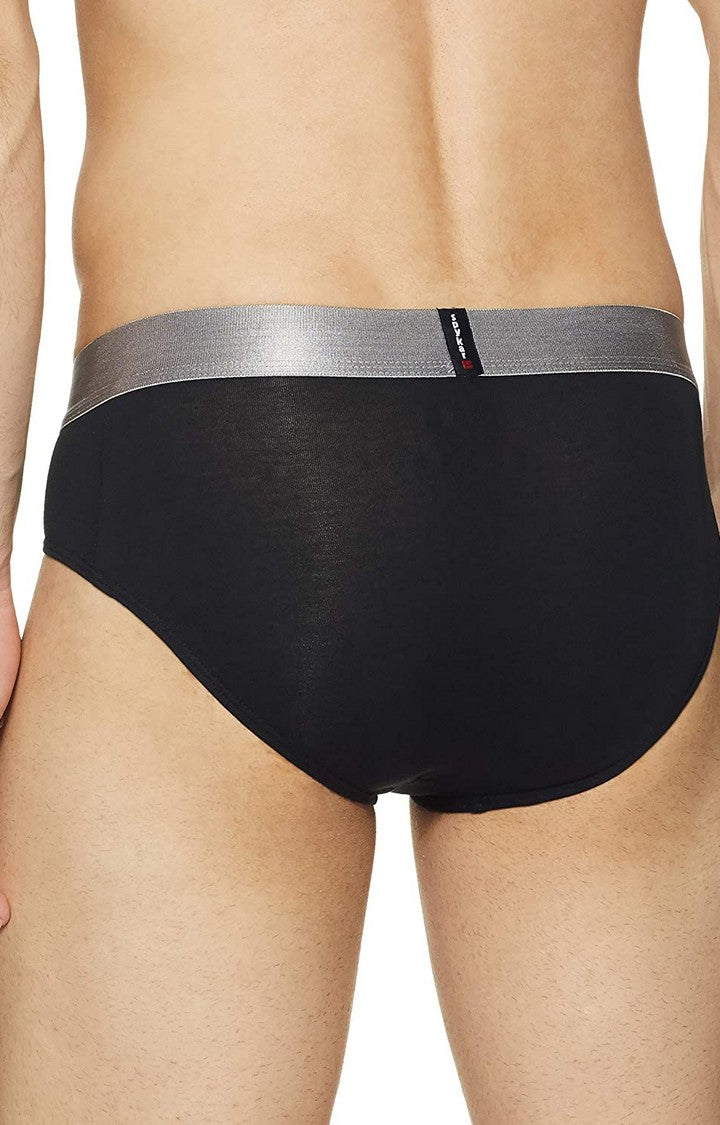 Underjeans by Spykar Men Premium Cotton Blend Black Brief