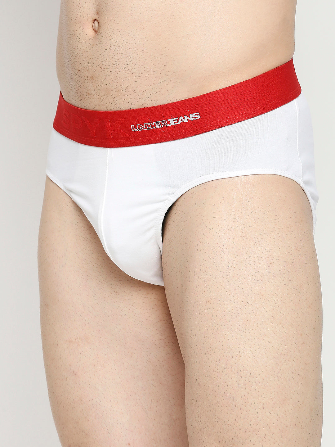 Underjeans by Spykar Men Premium Cotton Blend White Brief