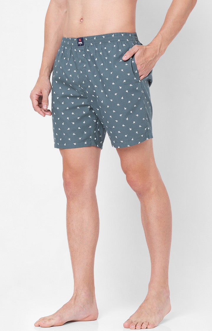 Men Premium Grey Cotton Boxers- UnderJeans by Spykar