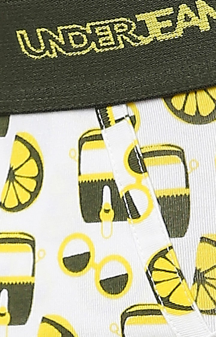 Men Premium Green Cotton Blend Regular Fit Brief - UnderJeans by Spykar