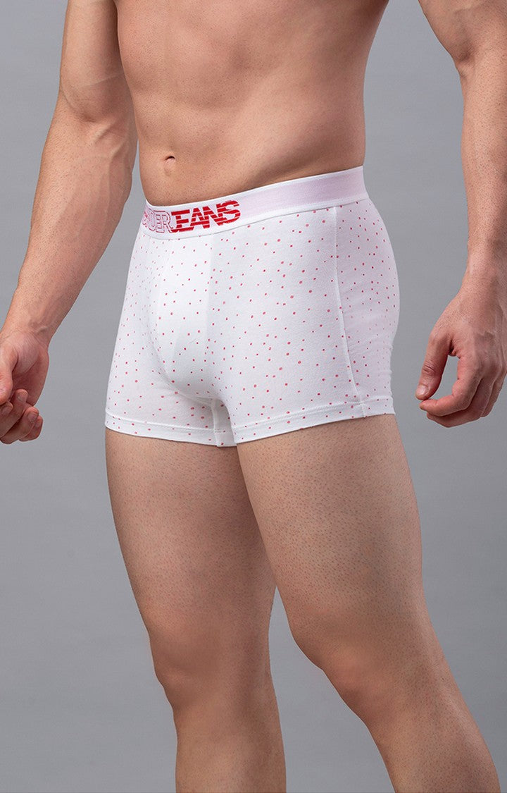 White Cotton Blend Trunk for Men Premium- UnderJeans by Spykar