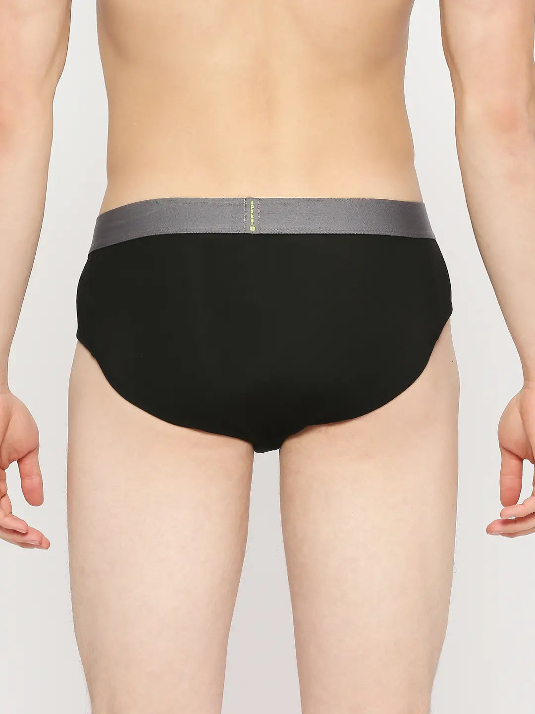 Underjeans by Spykar Men Premium Yellow & Black Cotton Blend Brief - Pack Of 2