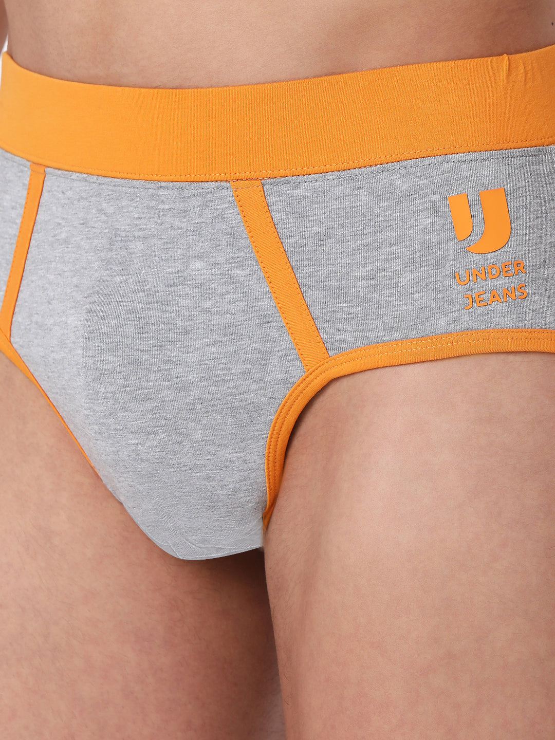Underjeans by Spykar Men Premium Cotton Blend Grey Brief