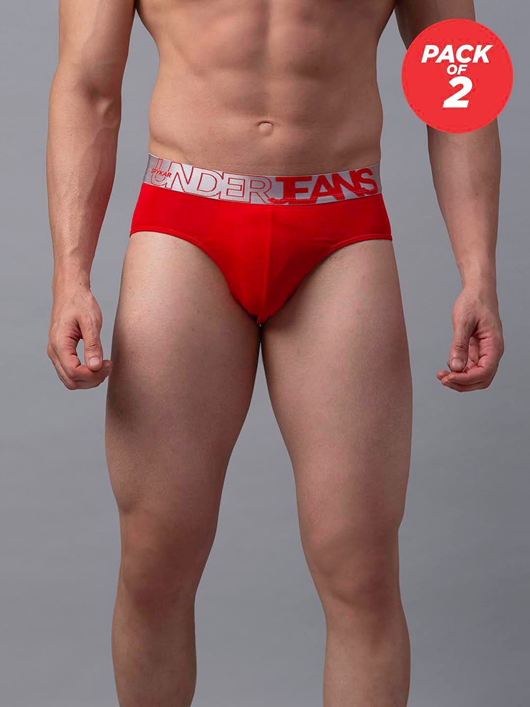 Men Premium Cotton Blend Brief (Pack of 2)- UnderJeans by Spykar