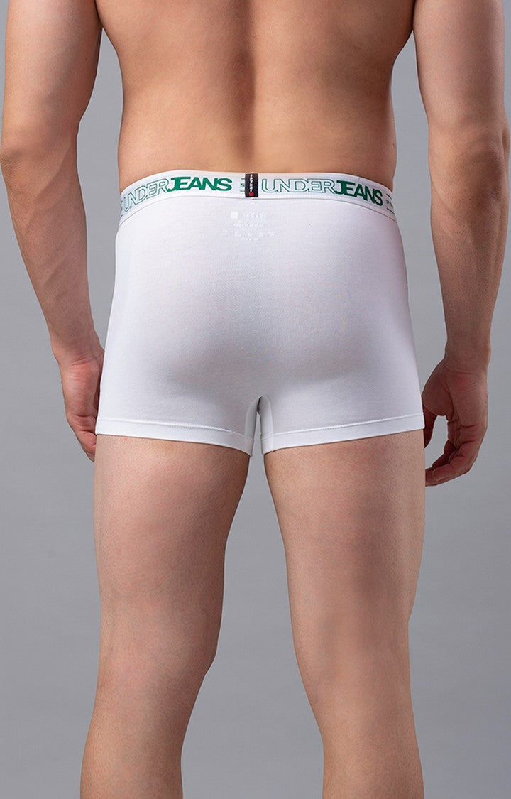 Underjeans by Spykar Men Premium Cotton Blend White Trunk - (Pack of 2)