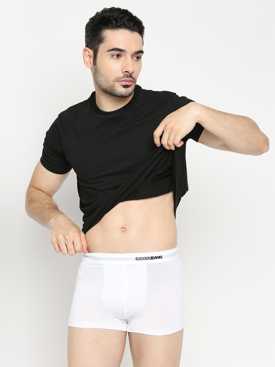 Men Premium Micromodal White Trunk - UnderJeans by Spykar
