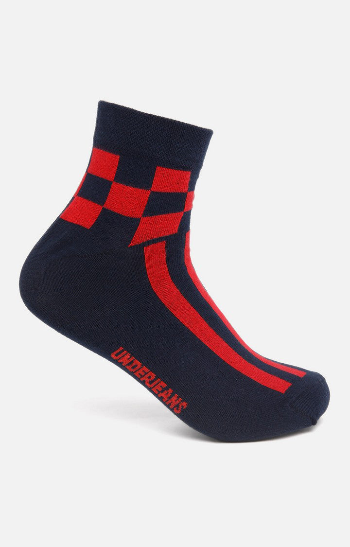 Men Premium Black Grey Anthra Navy Grey Ankle Length (Non Terry) (Pack of 5) Socks- UnderJeans by Spykar