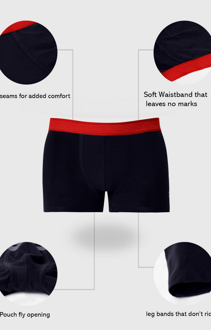 Underjeans by Spykar Men Premium Navy Cotton Blend Trunk