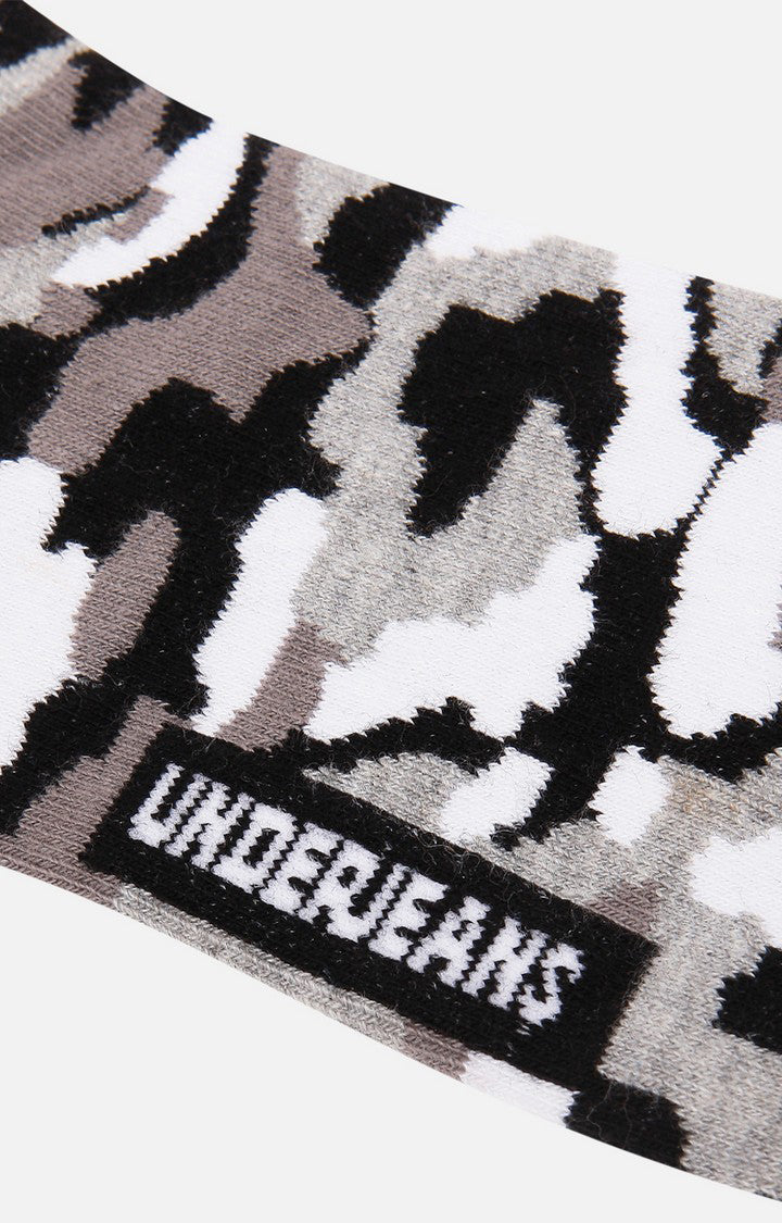 Men Premium Grey Ankle Length (Non Terry) Single Pair of Socks- UnderJeans by Spykar