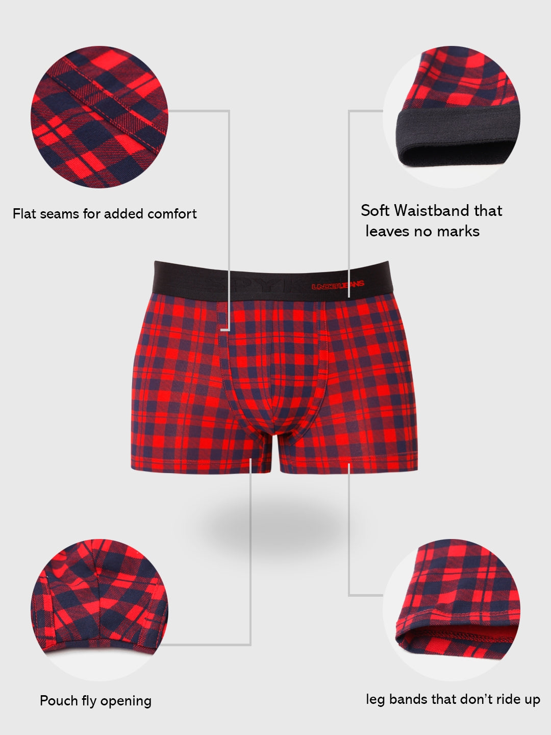 Men Premium Cotton Blend Trunk Pack of 2- UnderJeans by Spykar