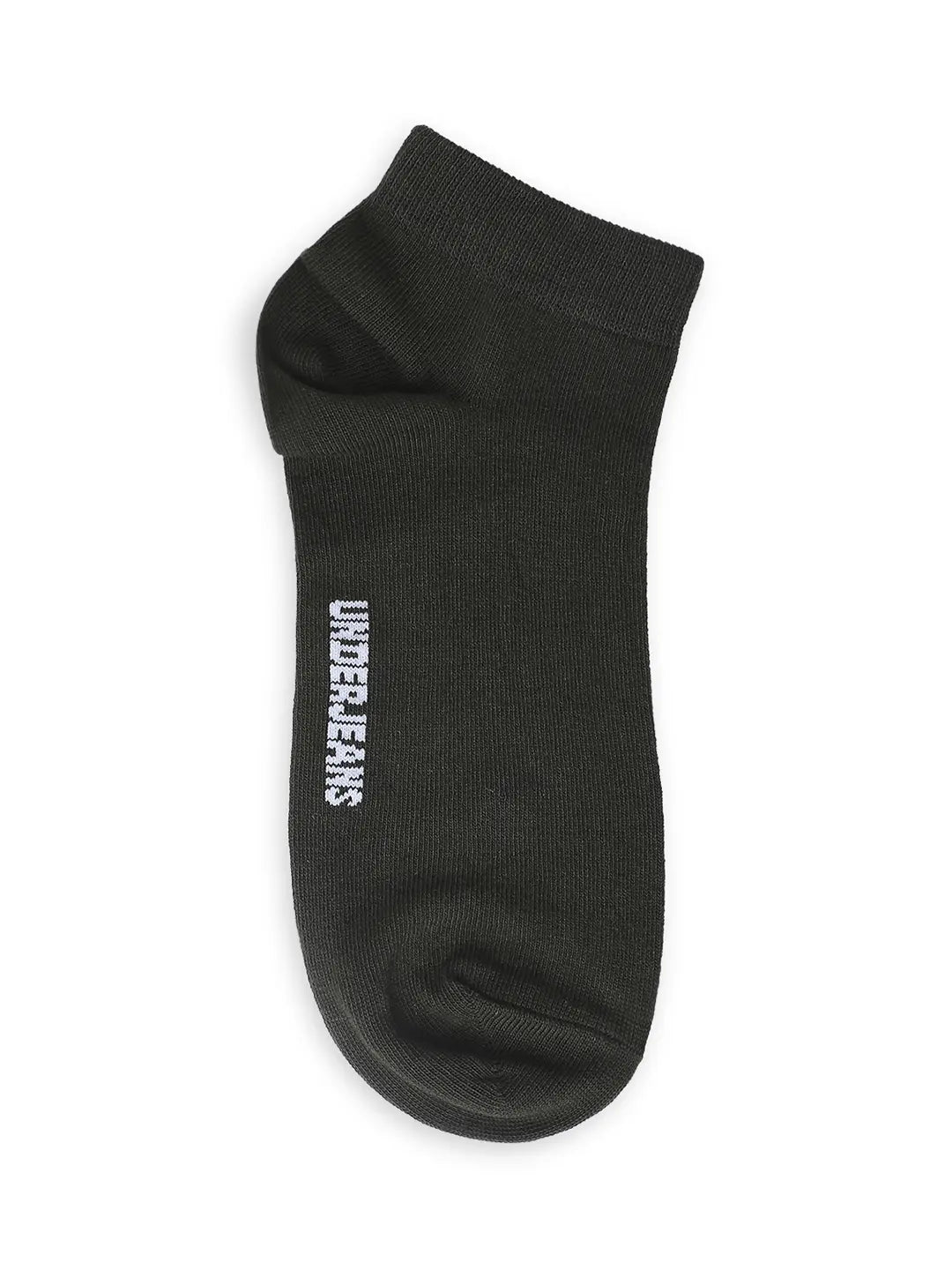 Men Olive & Yellow Cotton Blend Sneaker Socks - Pack Of 2 - Underjeans by Spykar