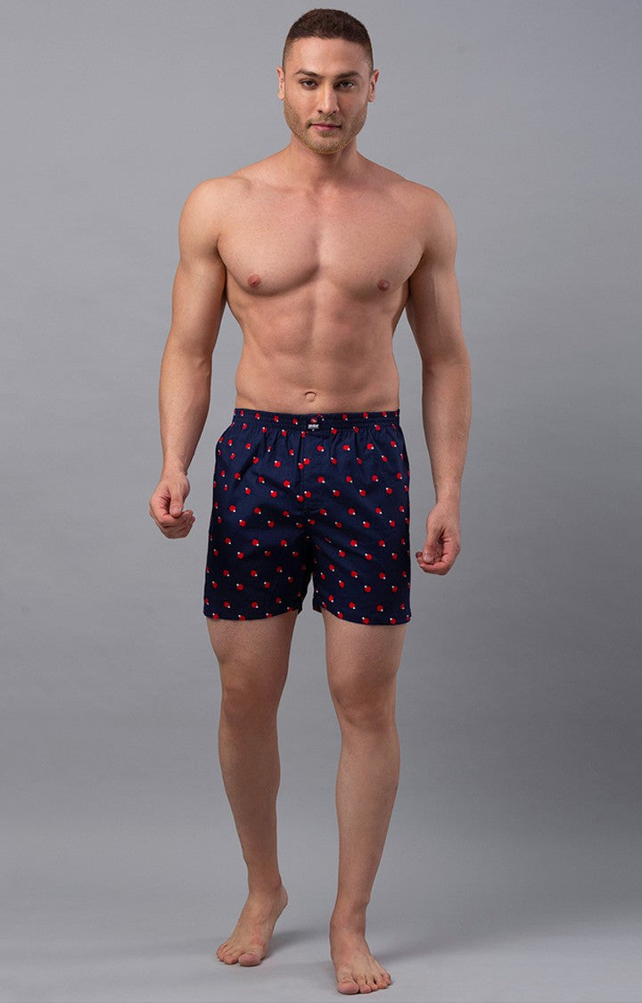 Blue Cotton Boxer for Men Premium- UnderJeans by Spykar