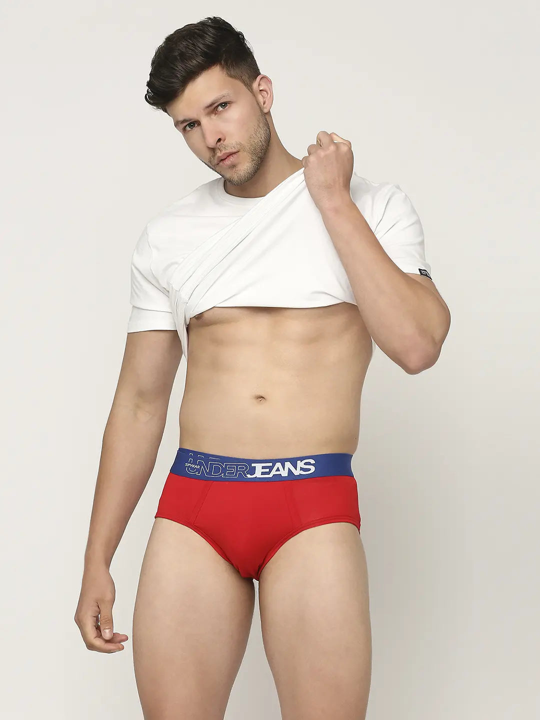 Men Premium Assorted Cotton Blend Printed Brief - Pack Of 3- Underjeans by Spykar