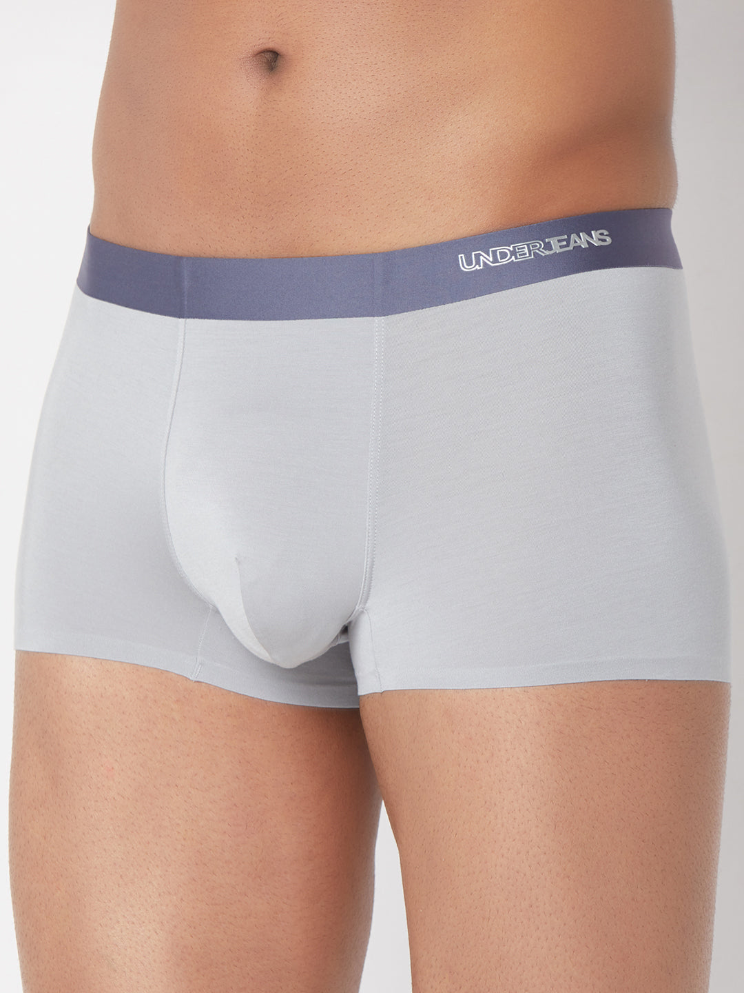 Men Grey Solid Super Premium Bonded Elastic Trunk - UnderJeans by Spykar
