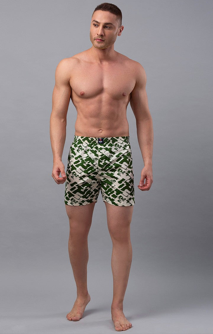 White Cotton Boxer for Men Premium- UnderJeans by Spykar
