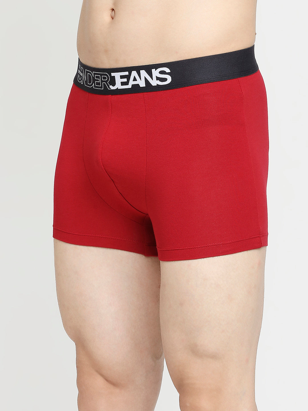 Men Premium Maroon & Navy Blue Cotton Blend Trunk - Pack Of 2- UnderJeans by Spykar