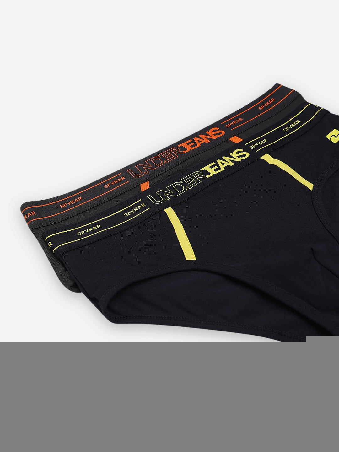 Underjeans by Spykar Men Premium Pack of 2 Navy- Dark Grey Brief